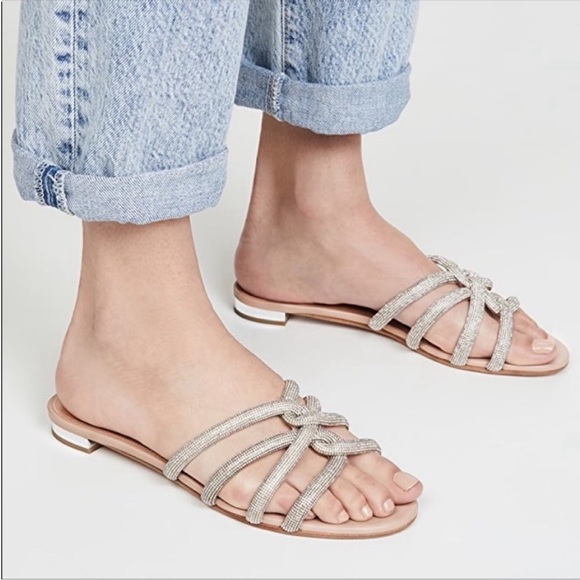 EUC Aquazzura moondust slides sandals $895 37.5 - Picture 4 of 10